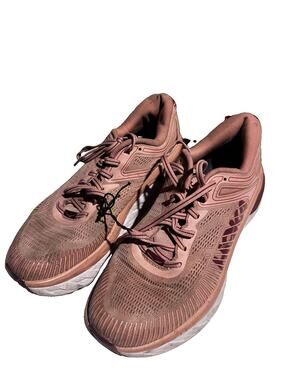 Hoka One One Bondi 7 Misty Rose Pink Cordovan White Running Shoes Women's Sz 8.5